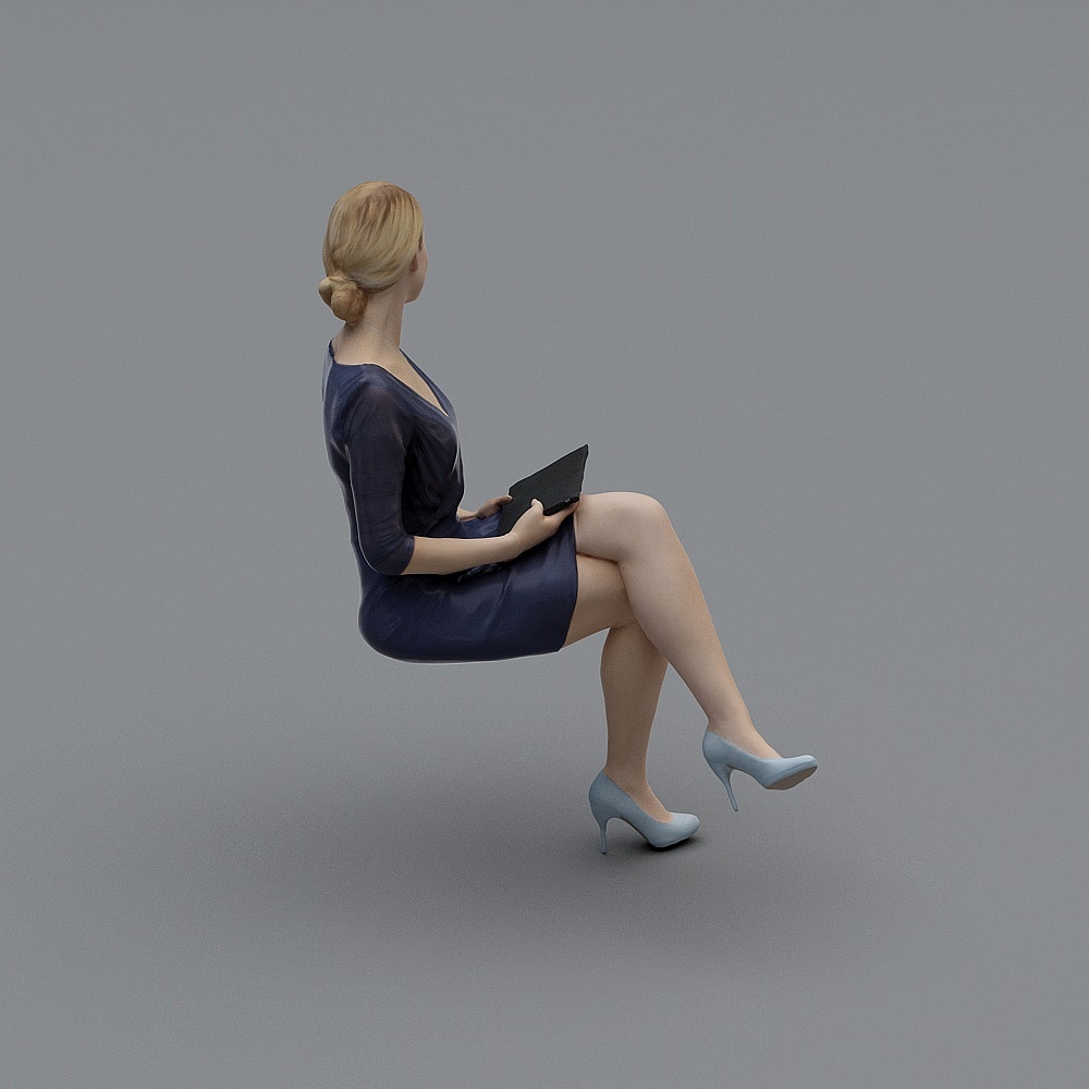 Elegant Reader Low Polygon 3D model