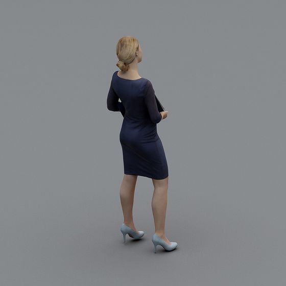 Elegant Woman Silhouette 3D Model