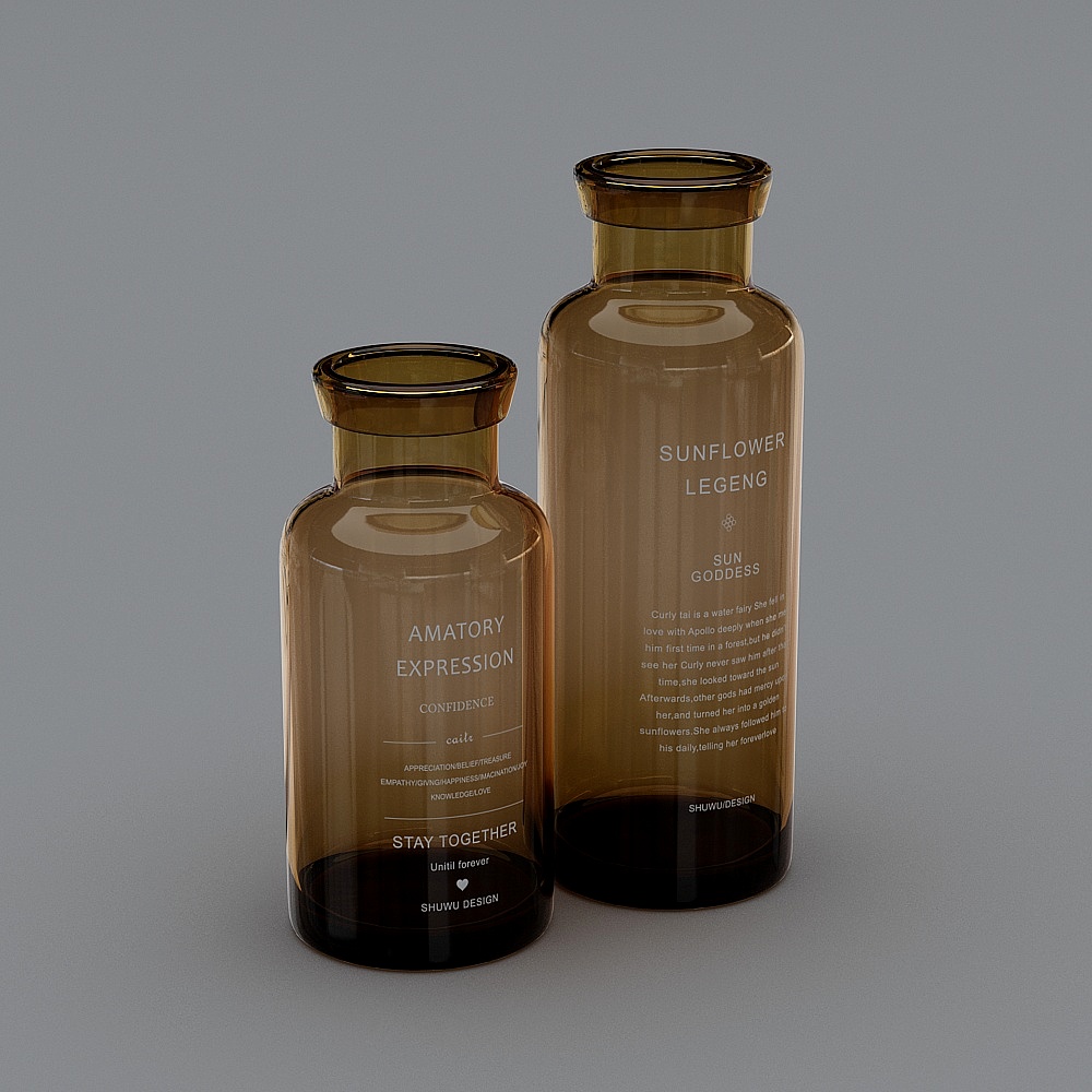 꽃병 - 장식 (노란색) - xs