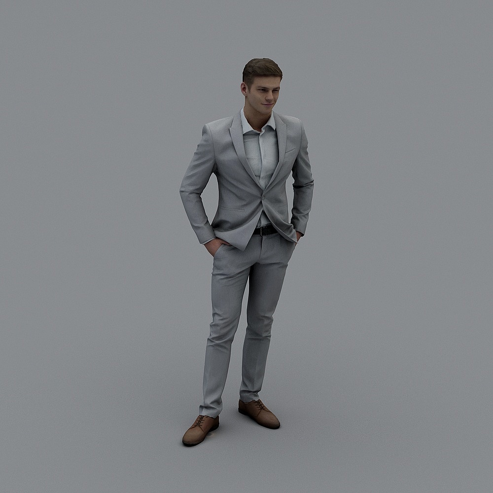 Urban Gentleman Low Poly 3D Model