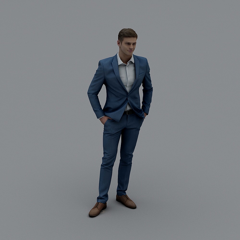 Urban Gentleman Low-Poly 3D Model