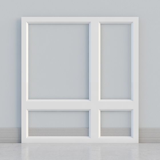 Minimalist Double Window Frame 3D model