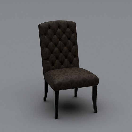 Elegant Tufted Chair 3D model