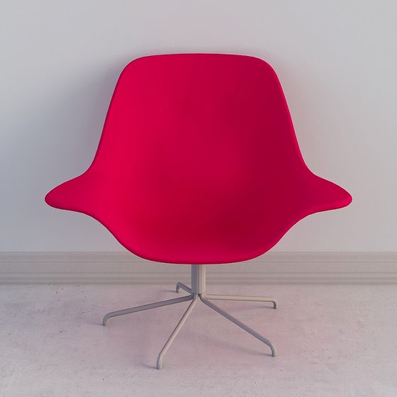 Stylish Low-Poly Red Chair 3D model