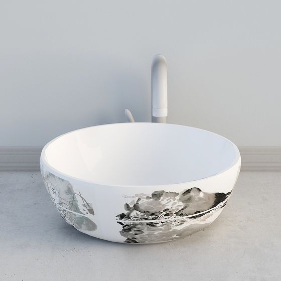 Artistic Wash Basin 3D model for Modern Interiors
