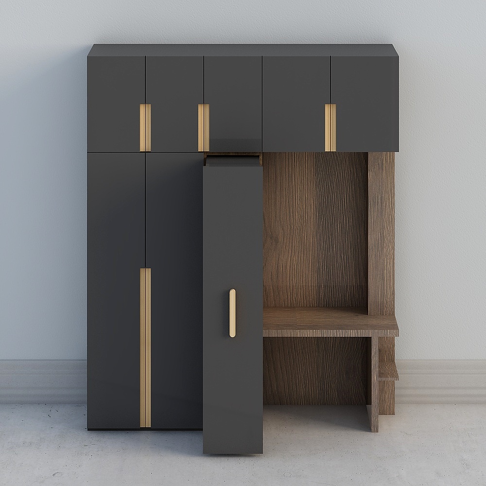 The study cabinet is open