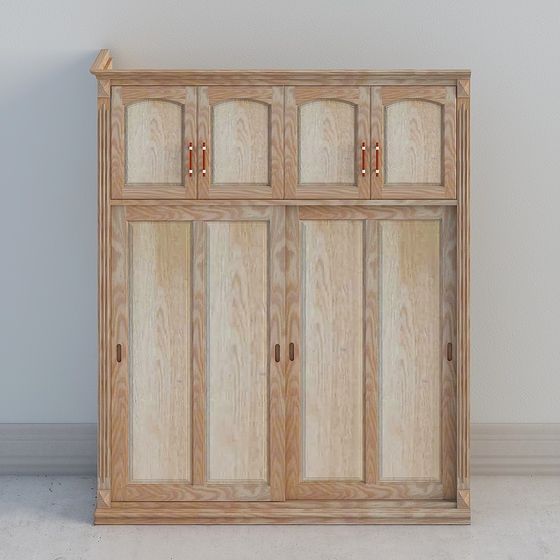 Stylish Low-Poly Wardrobe 3D Model