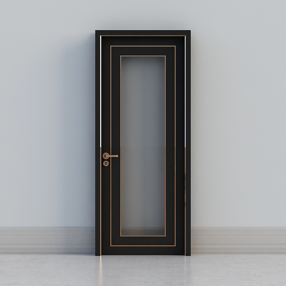 classic black windowed door