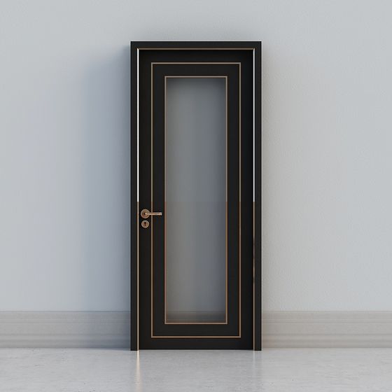 Elegant Black and Gold Door 3D model