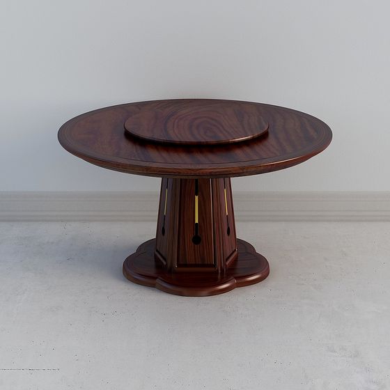 Vintage Round Dining Table 3D model for Modern Spaces
