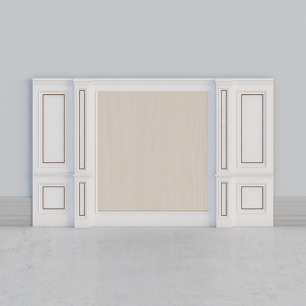 Elegant Panel Wall Low Poly 3D model