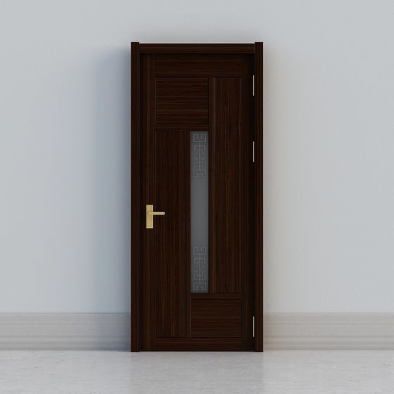 Elegant Wooden Door 3D model