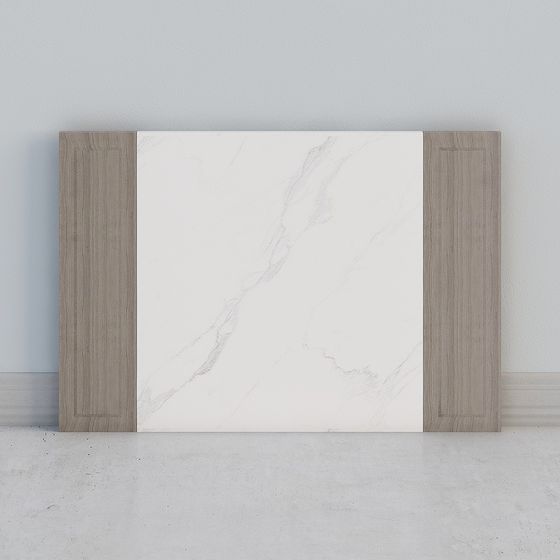 Low-Polygon High-Detail Marble Wood Frame 3D Model