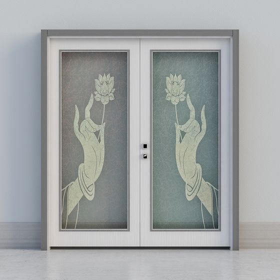 Lotus Door 3D model for Artistic Spaces