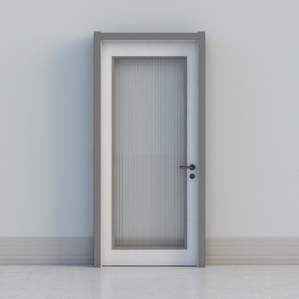 Porte en verre gris blanc moderne