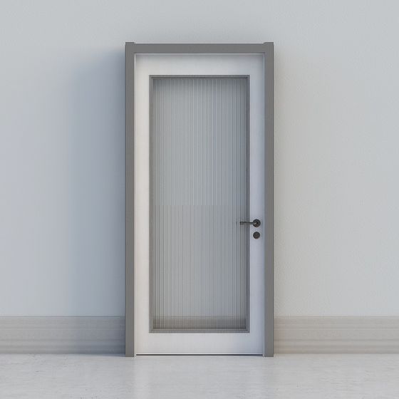 Porte en verre gris blanc moderne