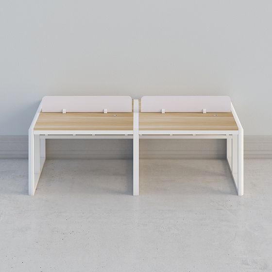 Modern Minimalist Double Desk 3D model