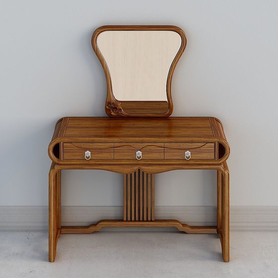 Vintage Makeup Table 3D model with Artistic Appeal