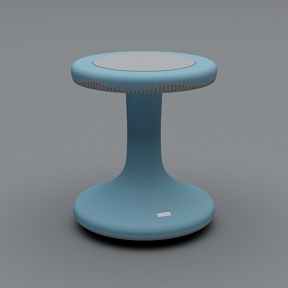 Cylindrical High Stool 3D model in Low Poly Style