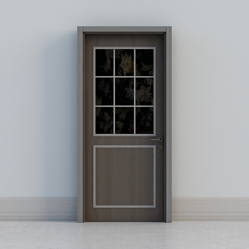 Floral Glass Door 3D Model