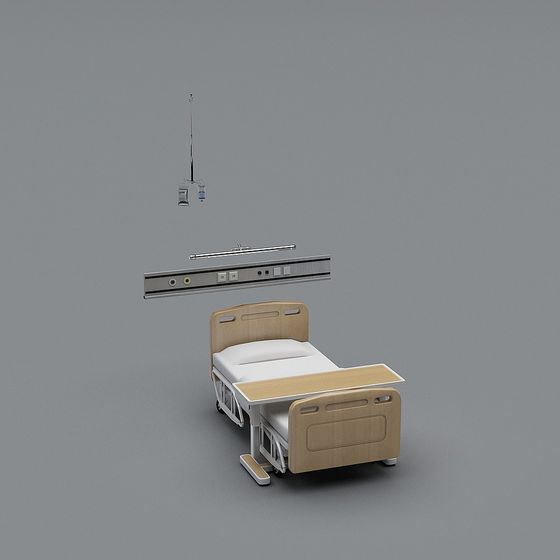 Stylish Smart Bed 3D Model for Healthcare Environments