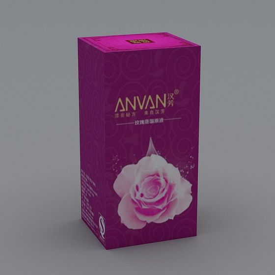 Anvan Rose Essential Oil Packaging Box 3D model