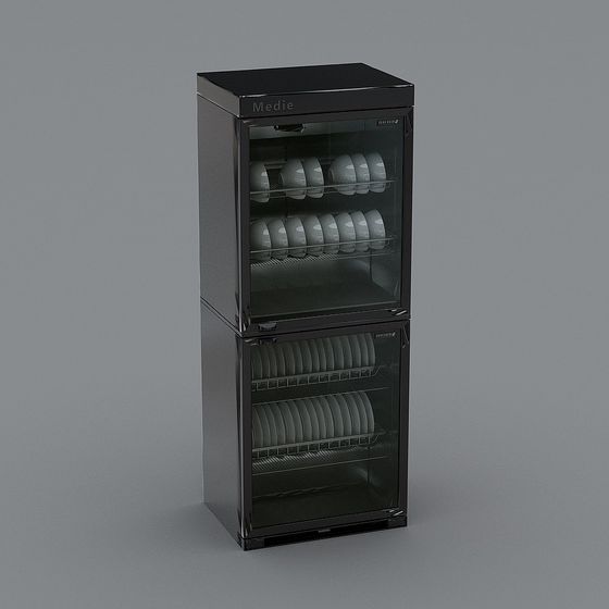 Modern Black Disinfection Cabinet 3D Model