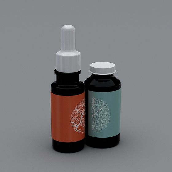 Elegant Low-Polygon Bottle 3D Model Inspired by Nature
