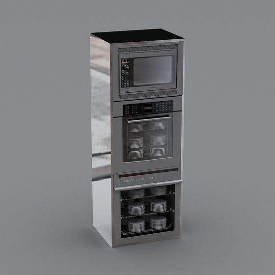 Stainless Steel Multifunction Oven Cabinet 3D model