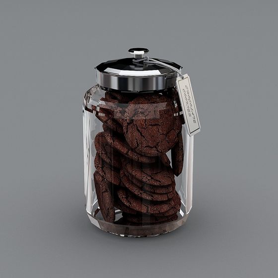 Chocolate Cookie Jar Low Poly 3D model