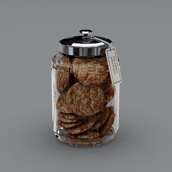 Realistic Glass Cookie Jar 3D model