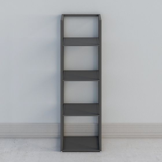 Stylish Low-Poly High-Detail Bookshelf 3D model