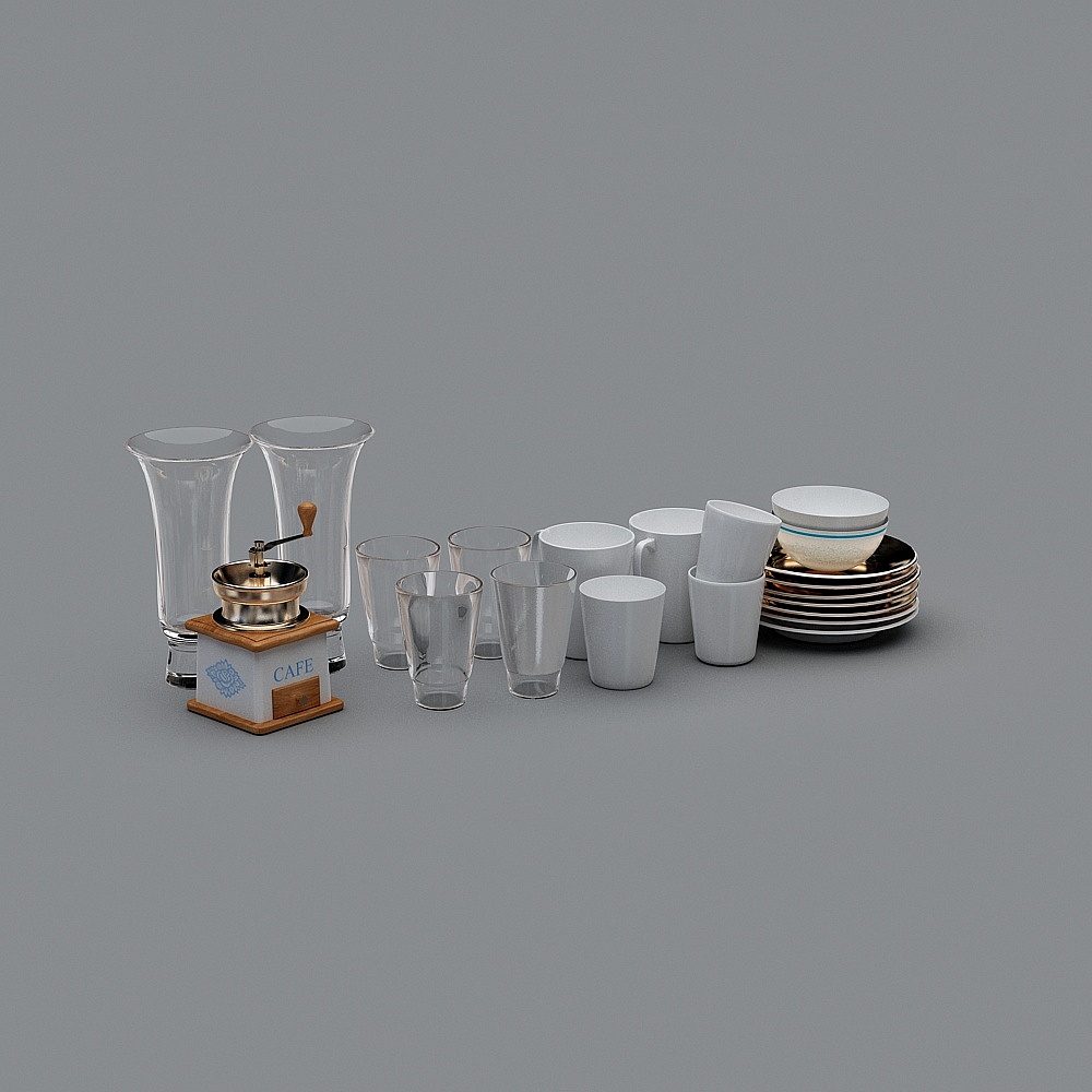 Coffee Time Low Poly 3D Model