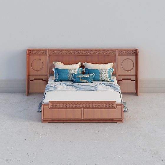 Coastal Retreat Bed 3D model for Serene Interiors