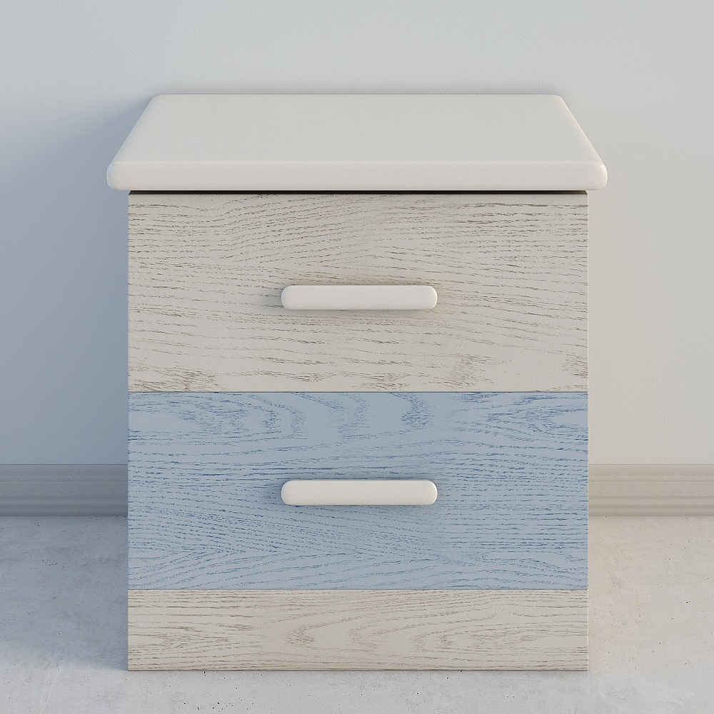 Stylish Low-Poly Nightstand 3D model
