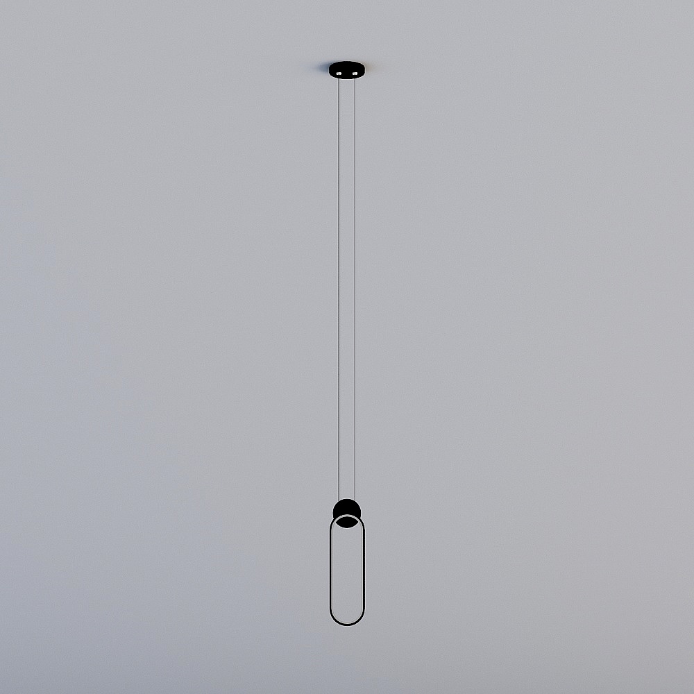 Elder room bed head long round chandelier