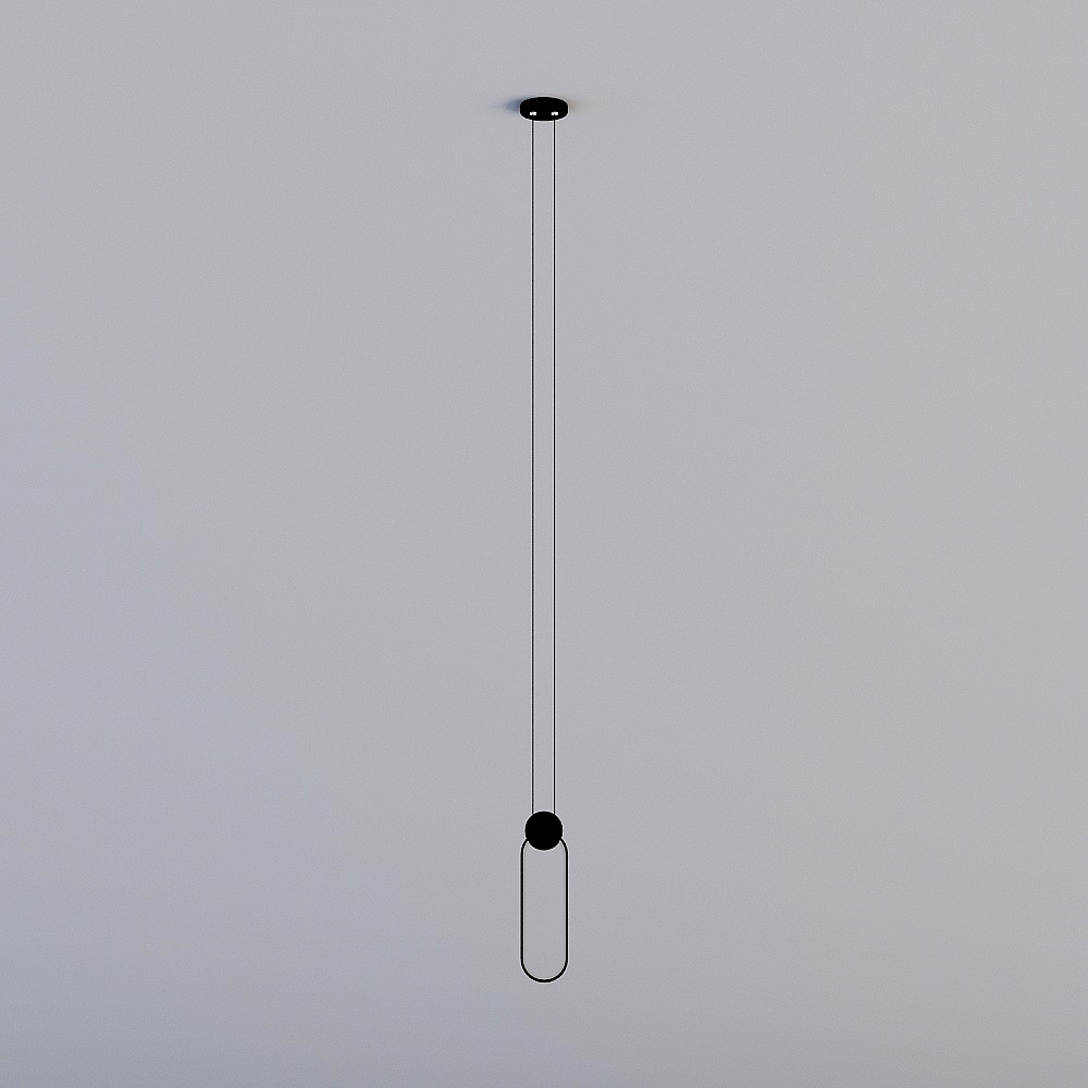 Elder room bed head long round chandelier