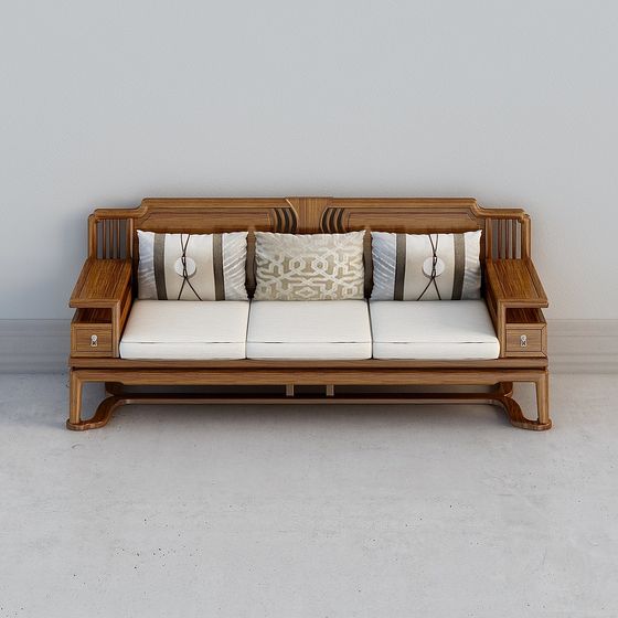 Elegant Modern Sofa 3D model for Contemporary Interiors