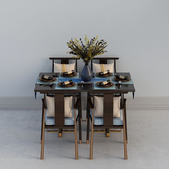 Elegant Dining Set 3D model for Your Designs