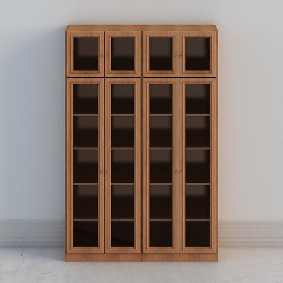 Modern Glass Door Bookshelf 3D model for Stylish Interiors