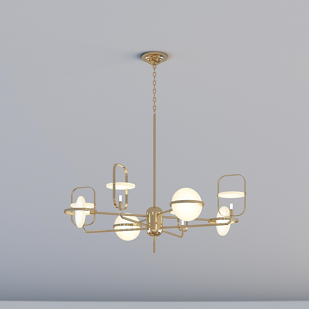 3D lights are all XJDS - Nordic minimalist postmodern guest restaurant bedroom study iron chandelier - MD6009-8