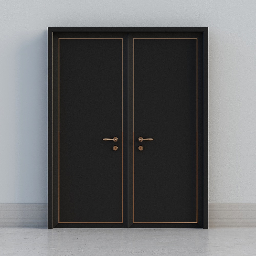 Porte double moderne sombre