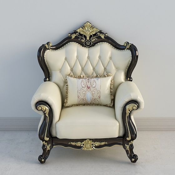 Royal Armchair 3D model - Classic Meets Modern