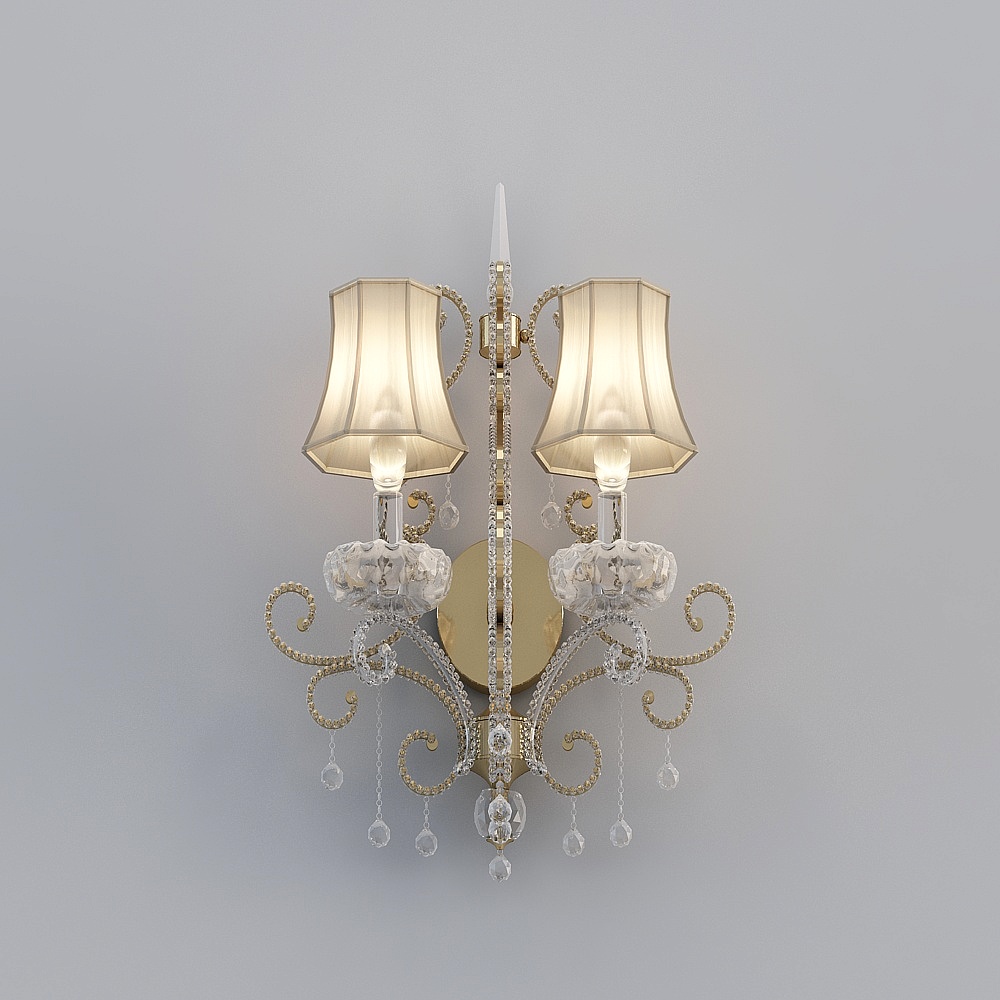 Elegant Low Poly Wall Lamp 3D model