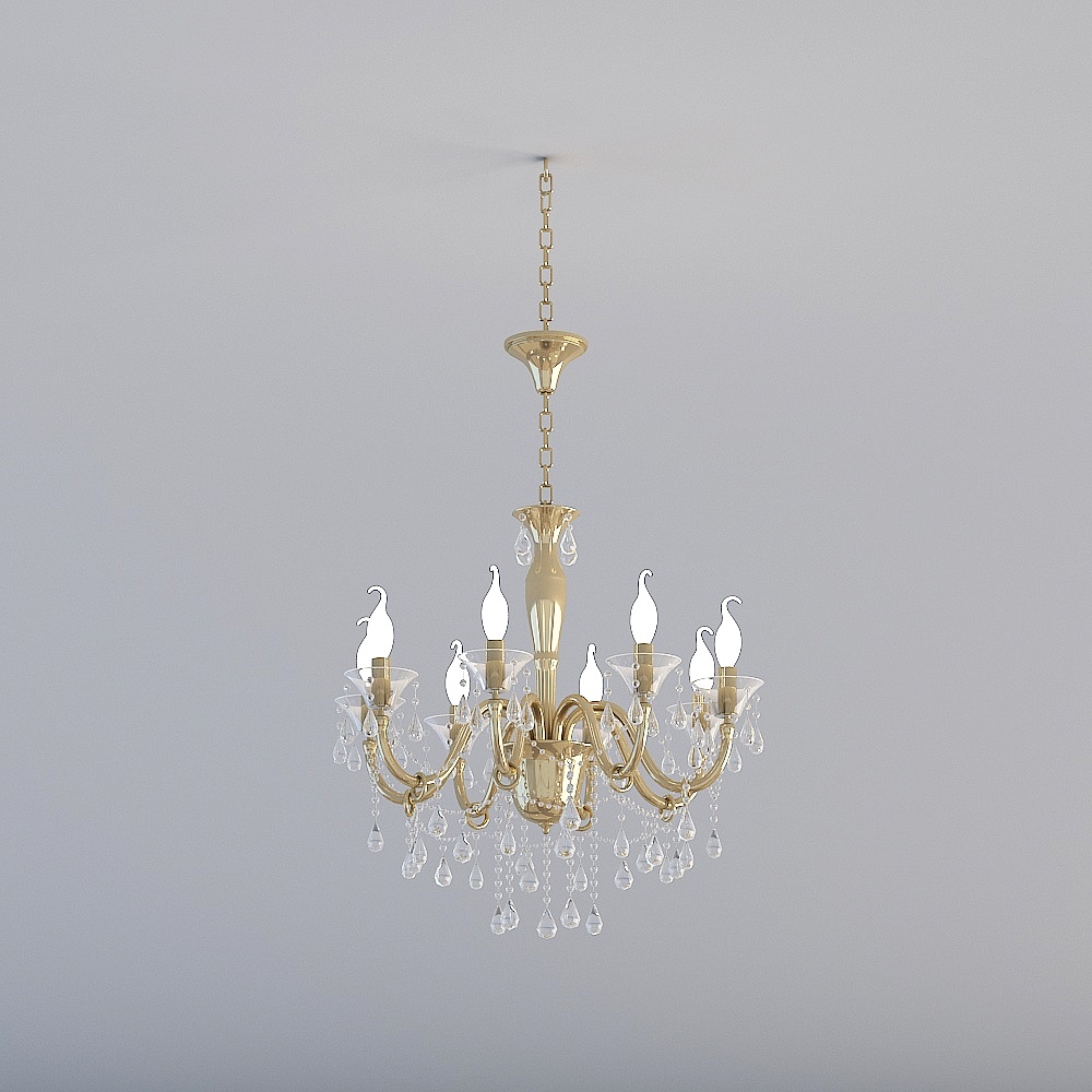 American - Feathered Bedroom - Chandelier 191120
