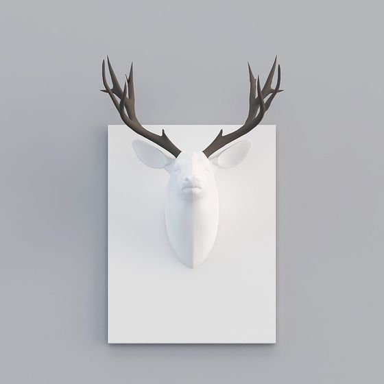 Stunning Low-Poly Deer Head Wall Art 3D Model