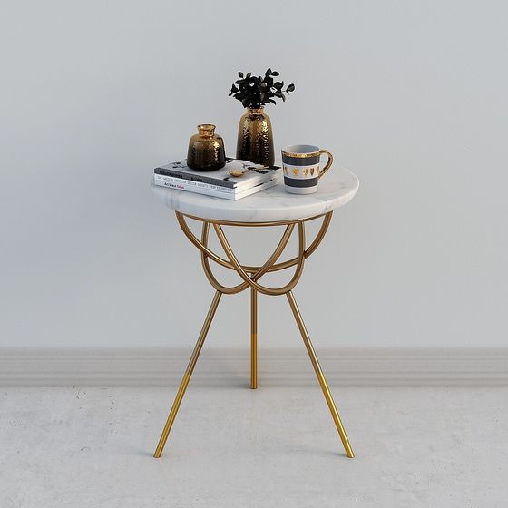 Elegant Marble Side Table 3D model