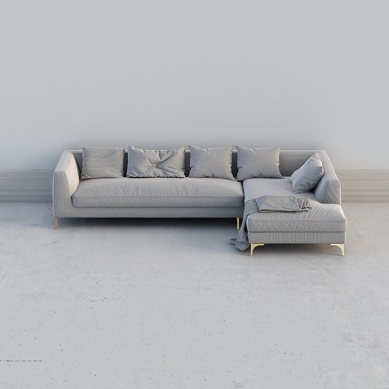Modern Minimalist Low-Polygon Sofa 3D model