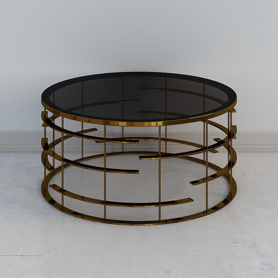 Stylish Low-Polygon Round Table 3D model