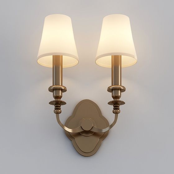 Chic Double-Headed Wall Lamp 3D model for Modern Interiors